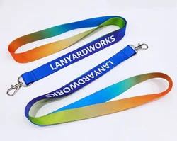 Business ID card holder 2D printing custom logo Sublimation polyester neck strap lanyards