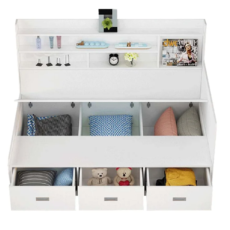 
Wall bed modern wooden furnitures house sofa children bed with bookshelf 