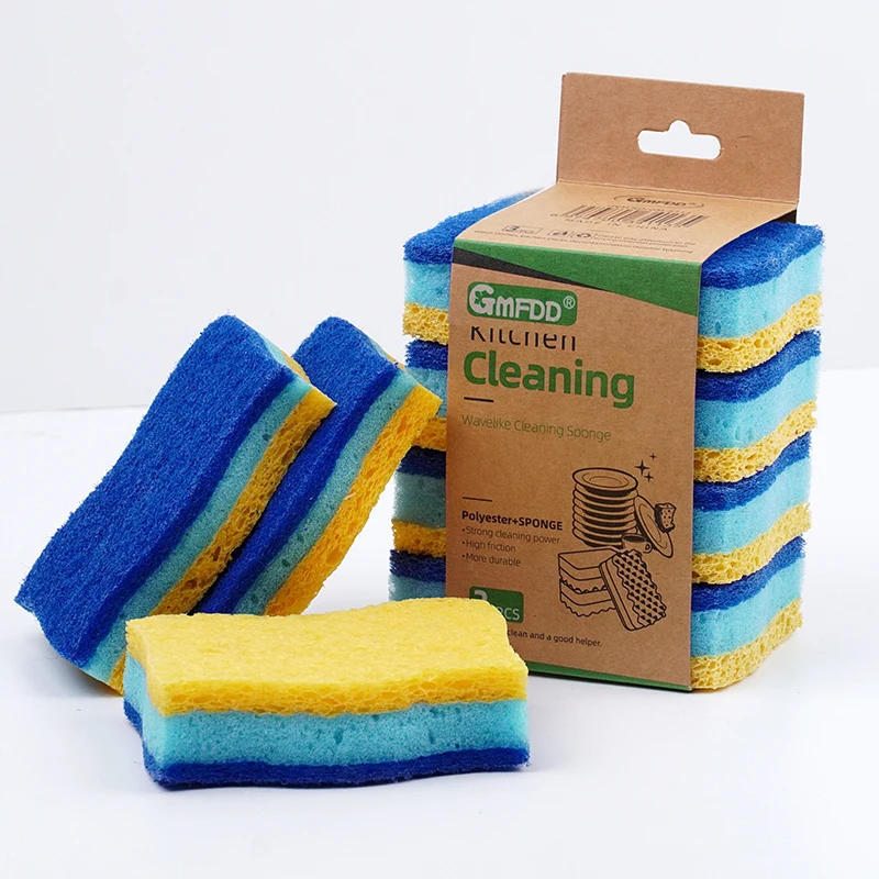 eco friendly dishwashing cellulose cloth sponge scouring pad for kitchen gadgets