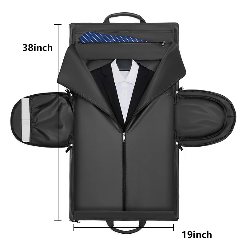 Factory wholesale Black PU leather luggage travel bag business suit bag men Duffel Travelling bag