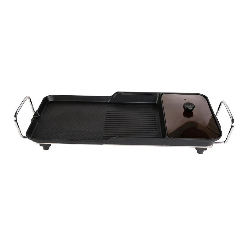 2 in 1 popular smokeless electric panini contact grill and pot electric rotary chicken grill machine