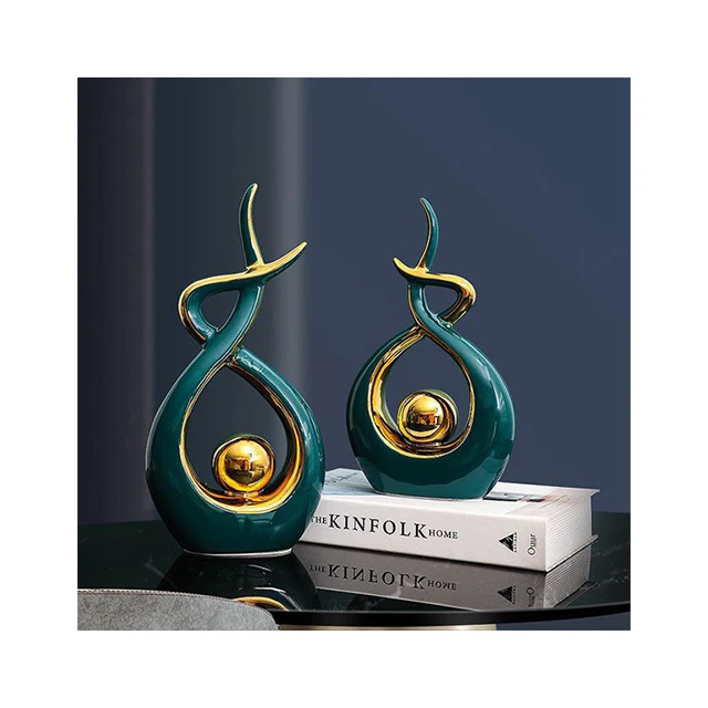 Luxury Ceramic Decoration Abstract Sculpture Figurines for Interior Living Room European Abstract Sculpture