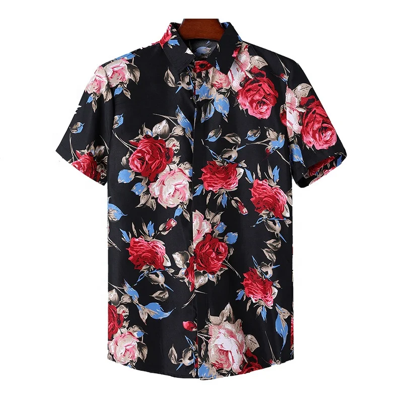 2023 Resort Spring Summer Shirt For Men Custom Printed Graphic Beach Hawaiian Short Sleeve Mens Hawaiian Shirt