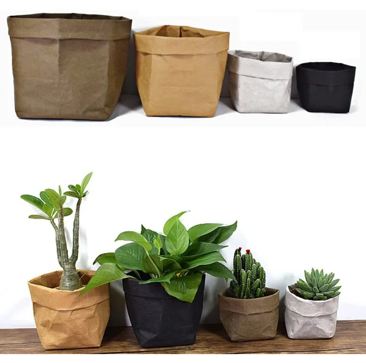 Washable Kraft paper packing bag kitchen washable Kraft paper fabric storage paper bags