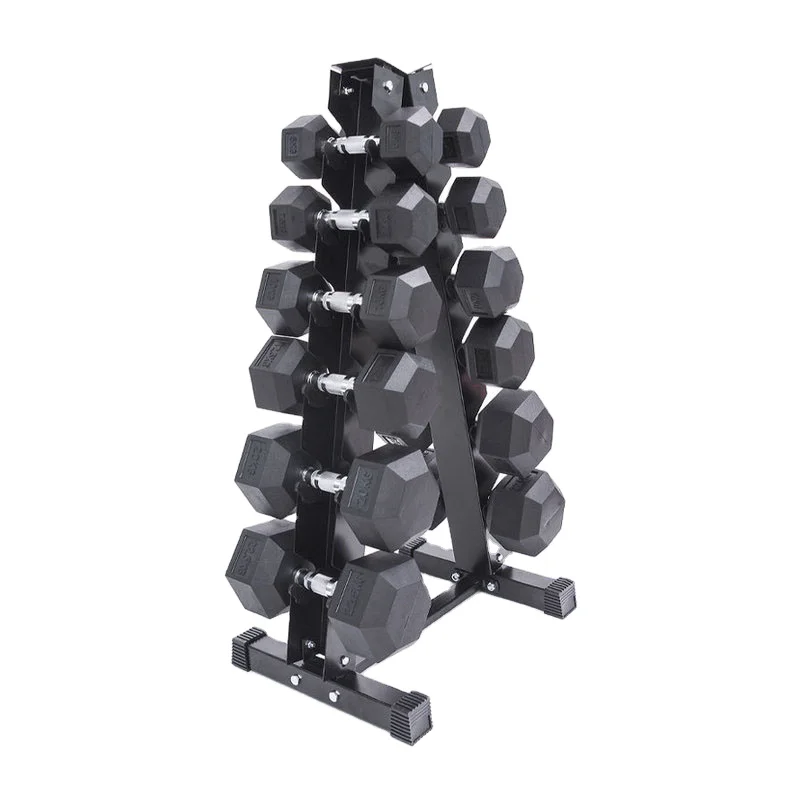 Factory Free Weight Lifting Gym Equipment Workout 40kg Rubber Coated Hexagon Dumbbell