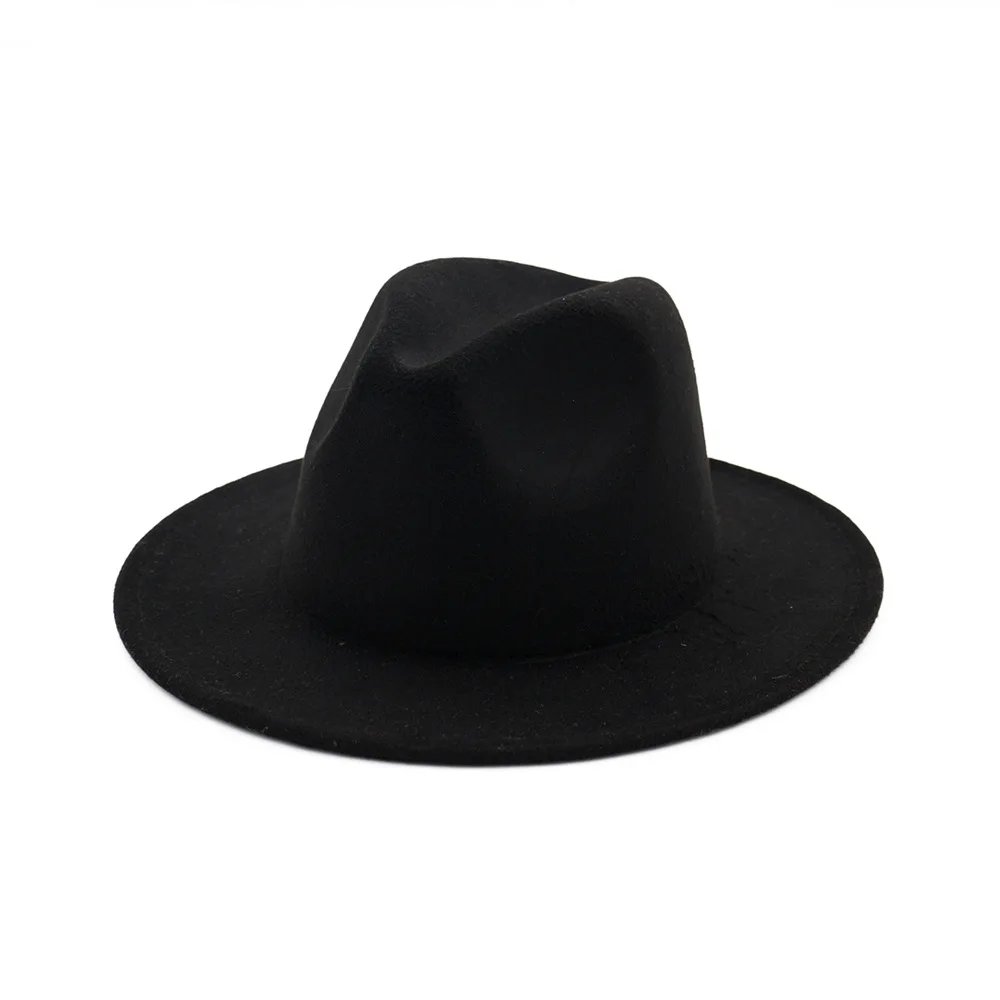 Fedora Panama Hats for Women Wool Felt Classic Belt Buckle Wide Brim Panama Hat