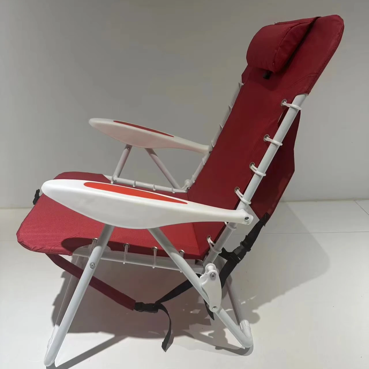 Lounge Swimming Pool Fold Beach Chair Adjustable Sun Relax Fabric Sea Low Deck Natural Wicker Rattan Solid Custom Outdoor Wood