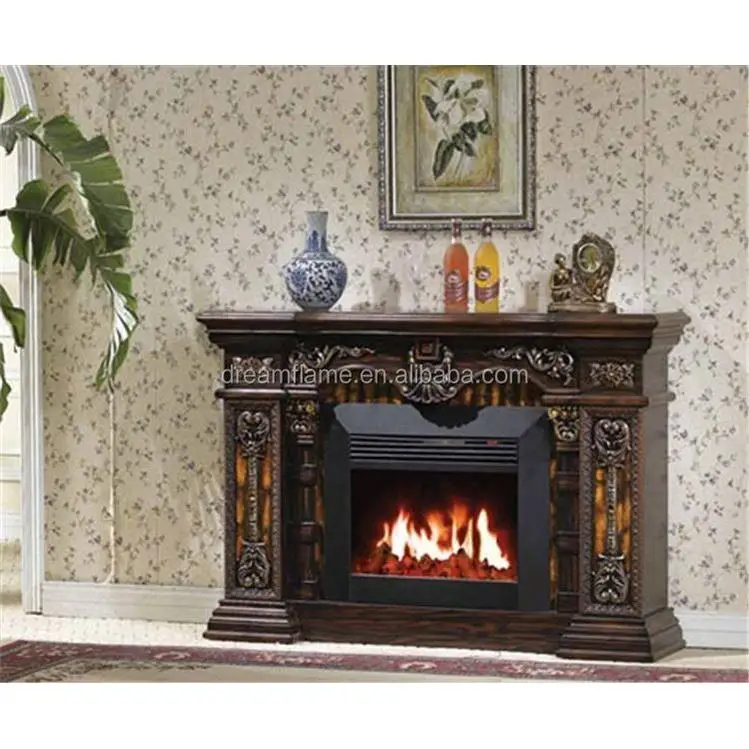 Wood Fireplace Stove Living Room Decor Ceramic Glass Wall Mounted Marble Wooden Table Insert Electric Fireplace 3D 2022 Model