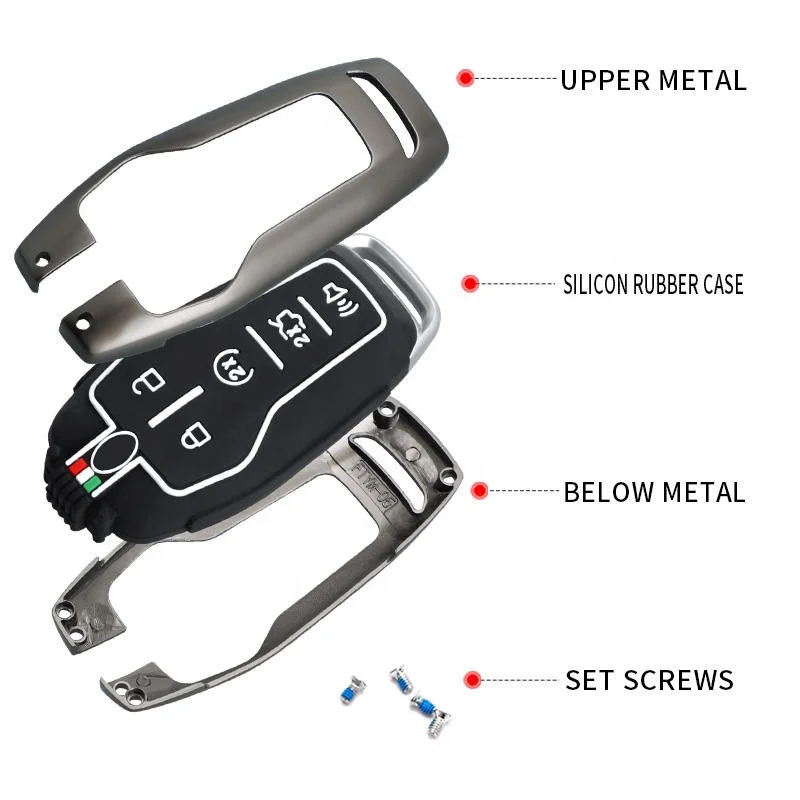 Manufacture Zinc Alloy Car Key Case Shell For Ford Fusion Mondeo Mustang F-150 Explorer Edge 2015 2016 Protector Accessories
