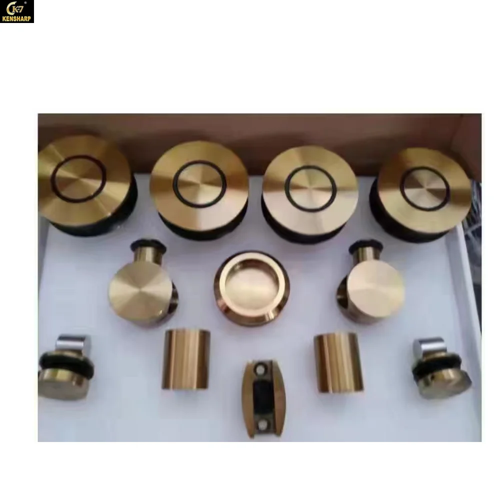 Kensharp Shower Sliding Door Hardware Accessories SSS Black 304 Stainless Steel Glass Clamp Connector Round Tube Connector