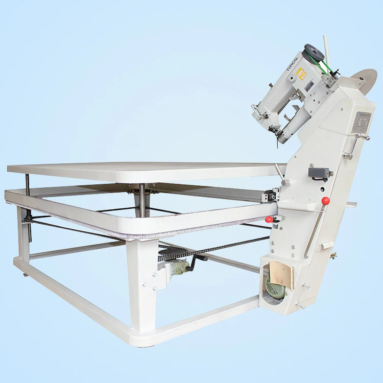 Top rotary hook sewing precedure and speed controlled by knee control lever automatic sewing mattress tape edge machine