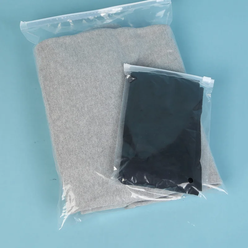 Custom Pe Transparent Plastic Bag Food Snacks Packaging Frosted Zipper Bag for Clothing