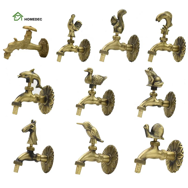 outdoor decorative Antique garden faucet animal shape bibcok