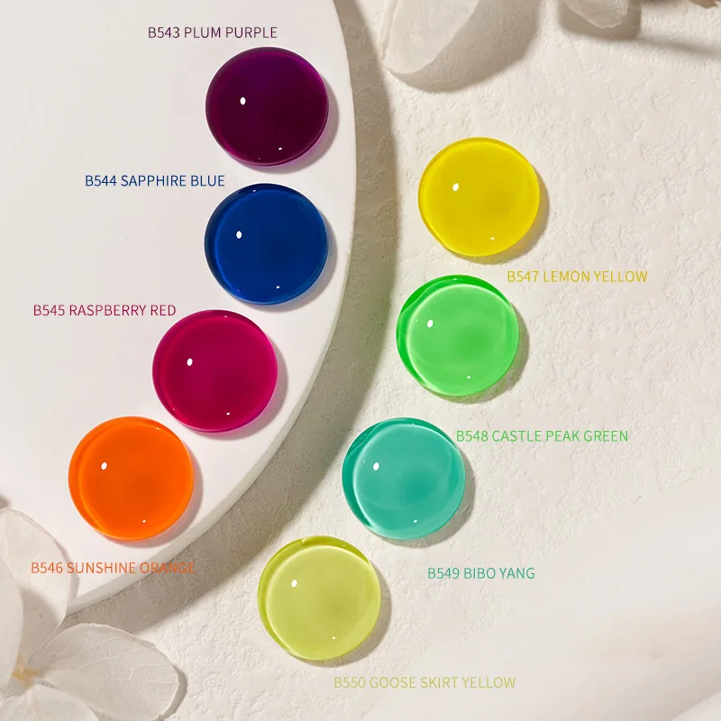 8 Colours 15ml Macaron Candy Fluorescent Colour Nail Polish Suitable Sunshine Orange Nail Art DIY Factory Wholesale