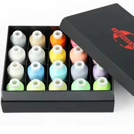 creative different colors one set 20 cones glow in the dark reflective luminous sewing thread embroidery thread polyester
