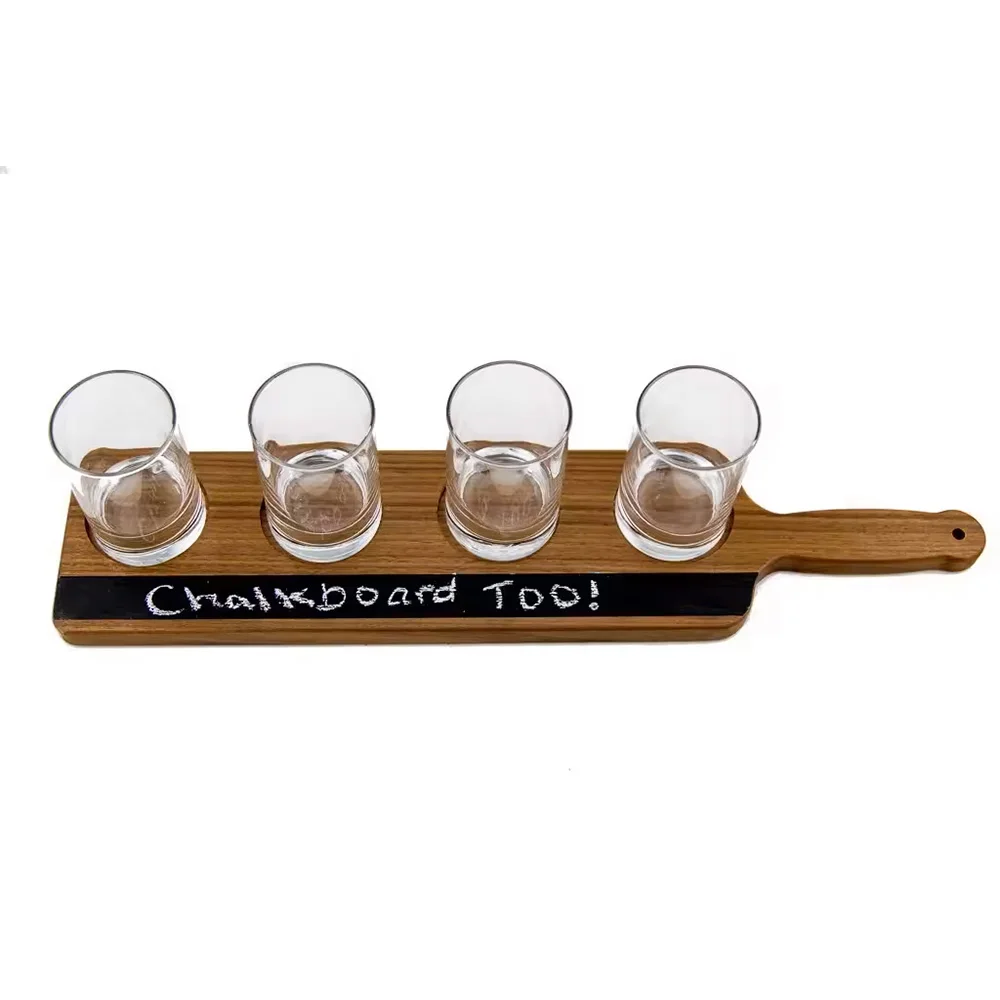 Factory Manufacture wooden natural handmade custom flight board wood Shot glass Tray