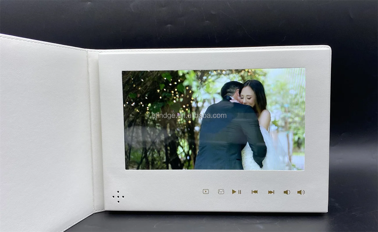 High Definition IPS 8GB Memory 7 inch Video Brochures Wedding with LCD Screen
