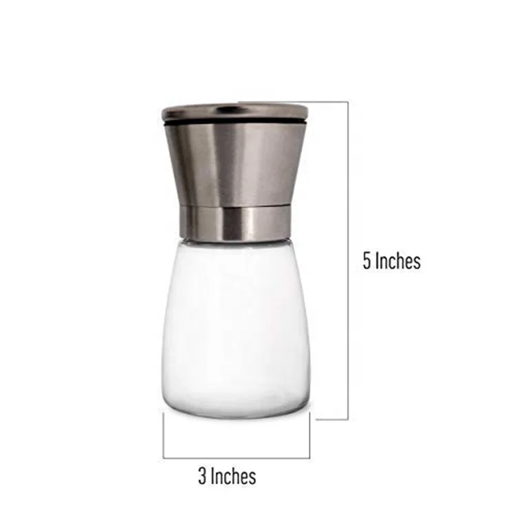New Mechanical 150ml Manual Pepper Grinder Customized 180ml Stainless Steel Pepper Mill Kits