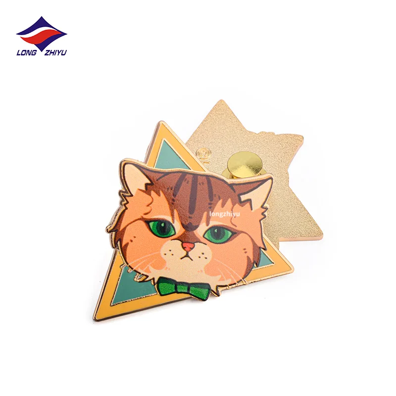 Longzhiyu 17 years factory high quality custom anime dog pins metal animal lapel pins custom soft hard enamel pins