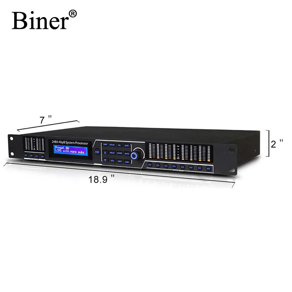 Цифровой аудиопроцессор Biner 4 8 2 In/6 Out предварительный эффектор для Домашнего Караоке выступления на сцене K