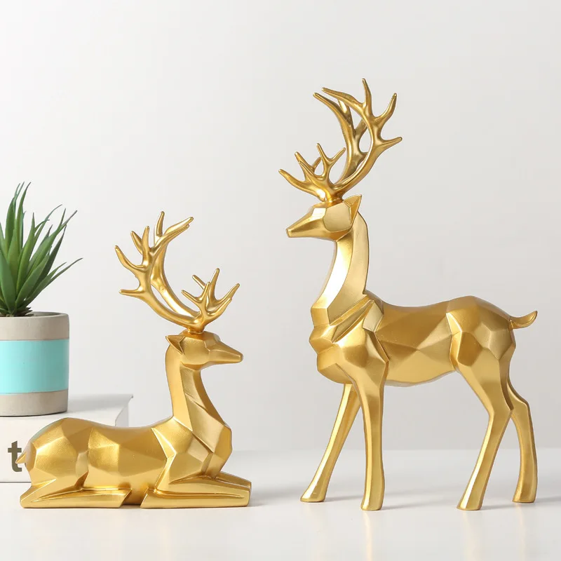 Novelty & Creative Modern Home Decor Luxury Accessories Home Decoration Living Room Resin Craft Work Deer Tableware