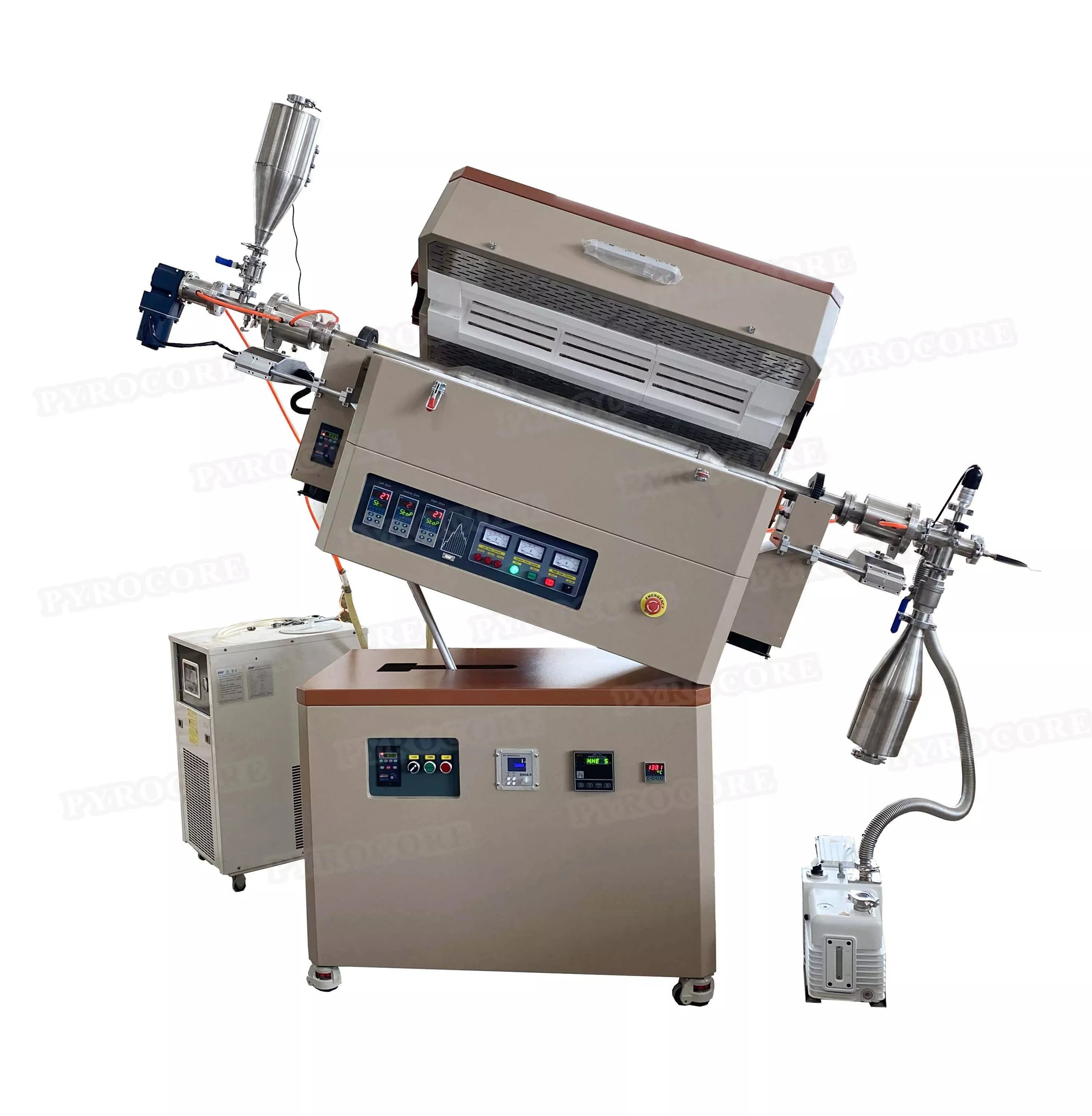 1200c Lab High Temperature Single Zone Spilt Tube Furnace With Software Control System For Solid Oxide Fuel Cell Melting