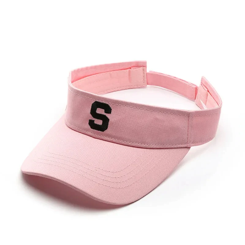 Embroidery Cheap Sun Hat Custom Embroidery Logo Running Visors Custom LOGO Fashion Summer Pure Color Beach Sun Visor Hat