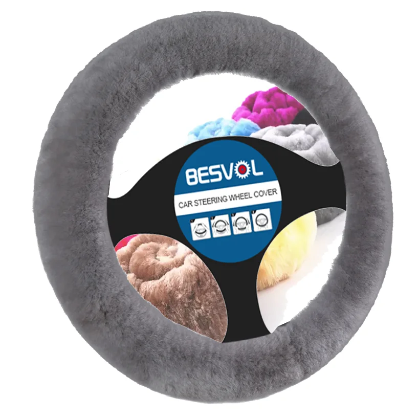 FX-M-105 супердешевый нескользящий эластичный чехол на руль автомобиля из искусственного плюша для зимы сохраняет тепло