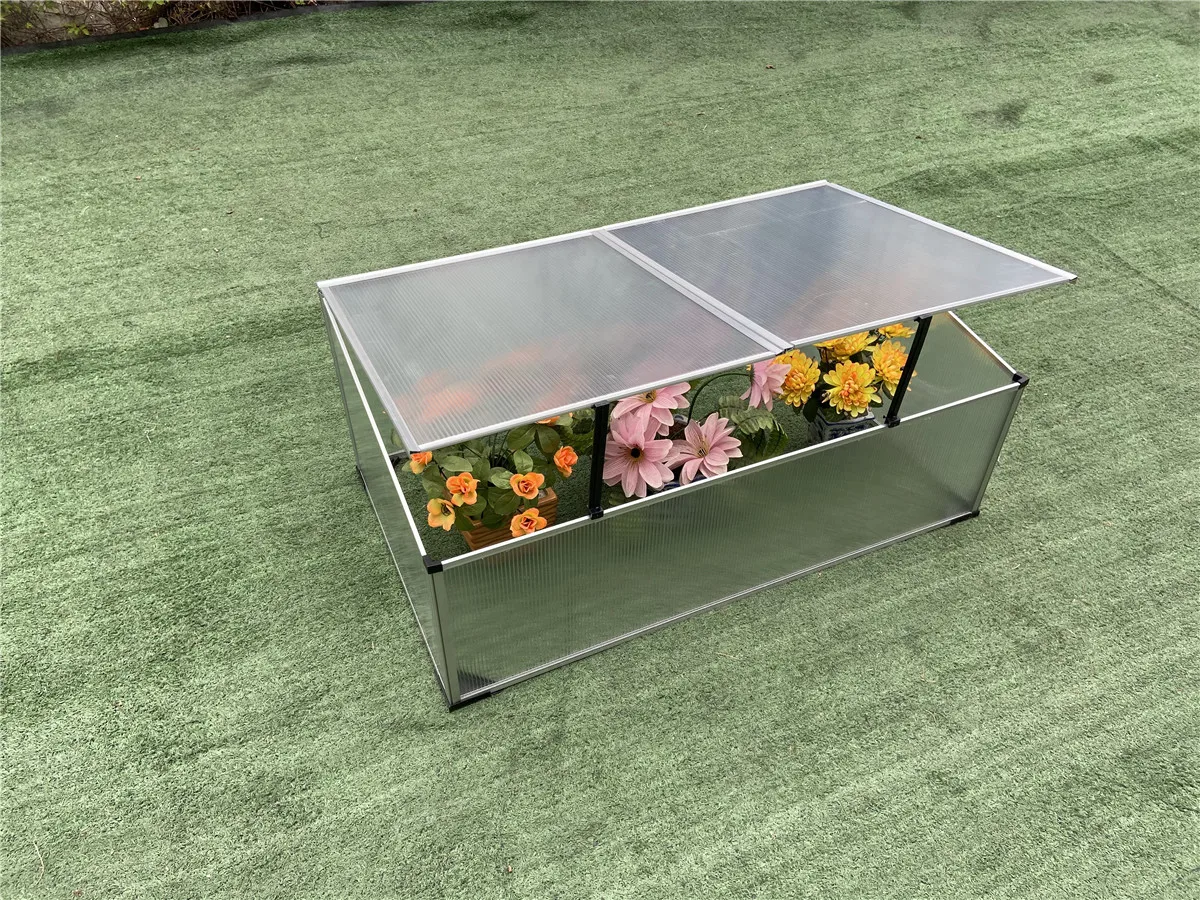 Mini garden greenhouse anodized aluminium cold frame