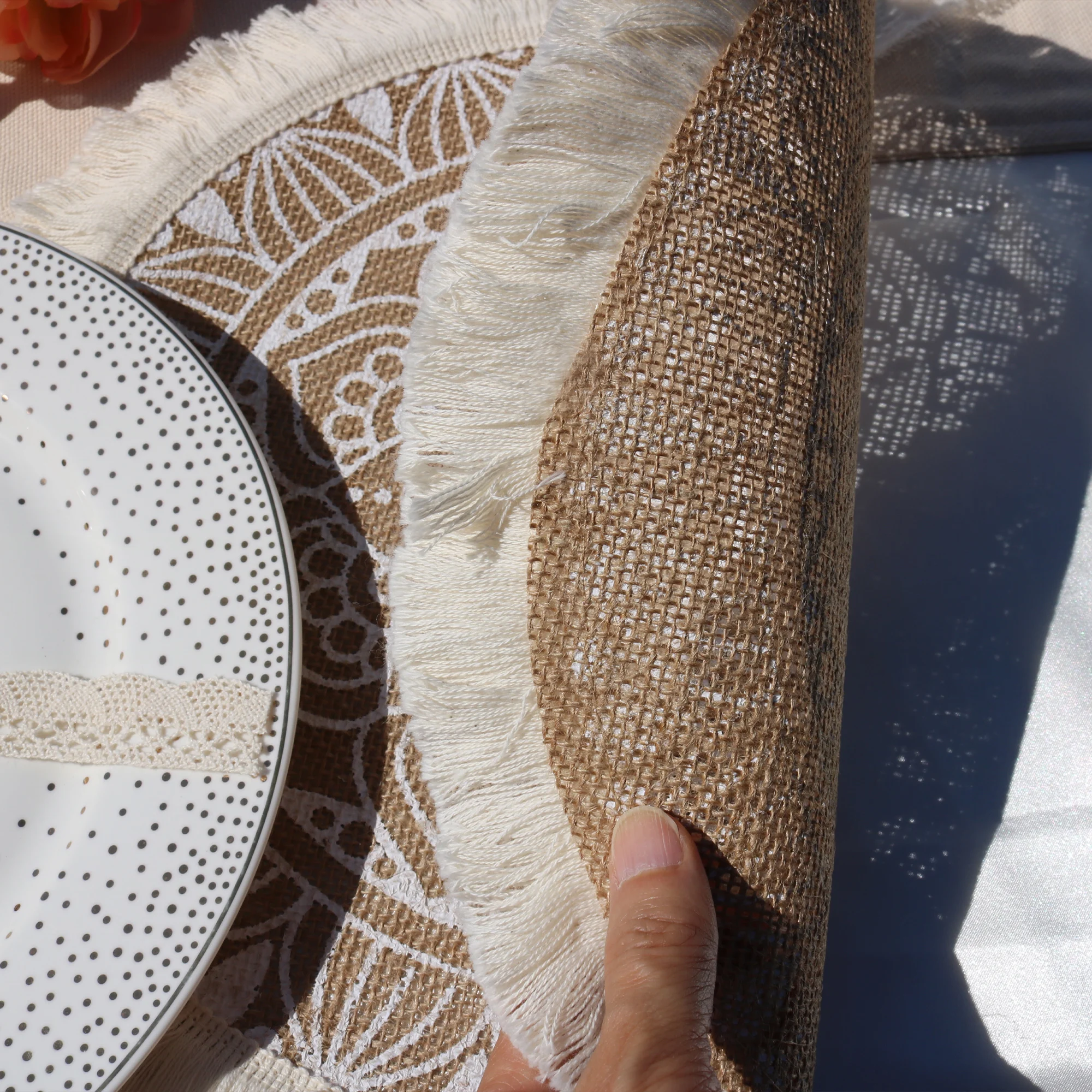 Wholesale Nordic Placemats straw woven Macrame Placemats Elegant custom Place Mats Handmade placemat with tassels