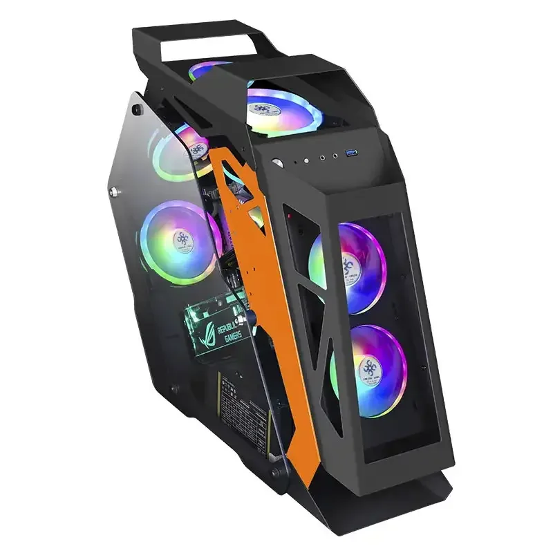 Закаленное стекло RGB игровой плеер ПК корпус Micro ATX настольный компьютерный шкаф