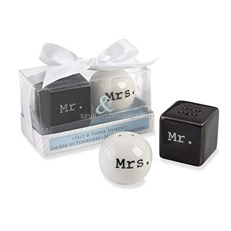 Mr. & Mrs. Ceramic Salt & Pepper Shaker Set
