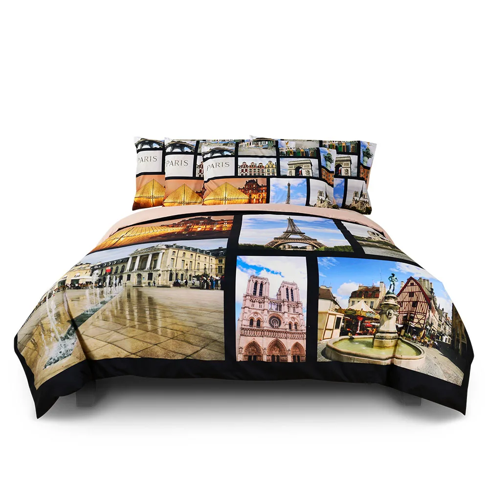 Polyester Bedsheet Super Soft 3D Digital Duvet Cover With Pillow Cases Bedsheets Set Microfiber Fabric For Bed Sheets