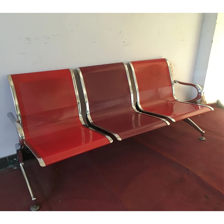 Airport waiting metal chair used hospital waiting room public waiting three seats chair