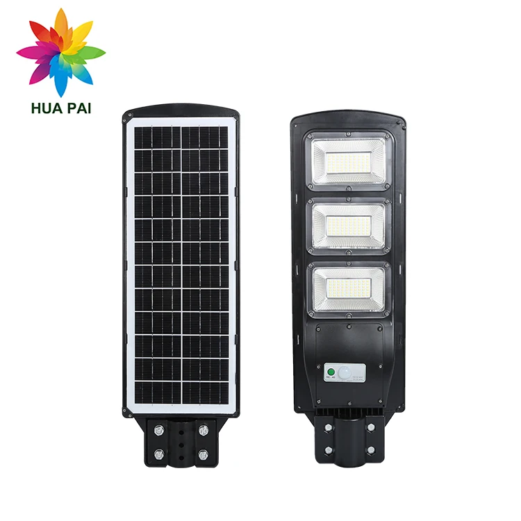 HUAPAI Waterproof Ip65 Integrated Outdoor ABS 30w 60w 90w 120w All In One Solar LED Street Lamp