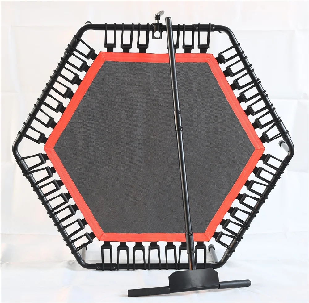 Detachable High Quality Fitness Equipment Kids Single Bungee Jumping Hexagonal Trampoline With Handle indoor and outerdoor
