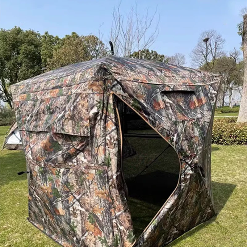Portable Hide Chasse See Through Ground Blinds Material Camouflage See-Through Pop Up Hunting Blind Tent