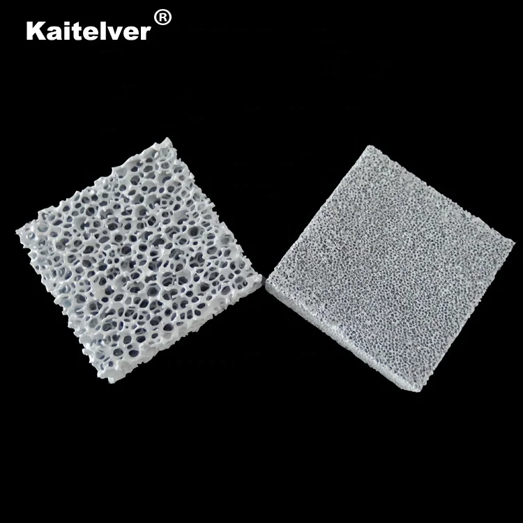 Ceramic foundry/casting foam filter (Al2O3, Sic, ZrO2, MgO) for metallic liquid filtration