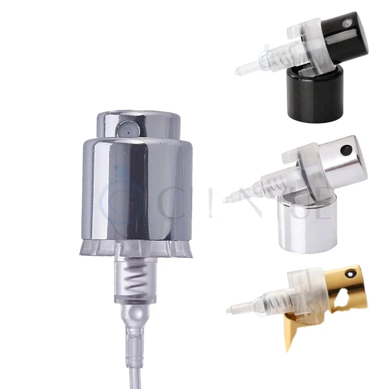 18mm silver Gold aluminium cosmetic crimpless pump bottle sprayer