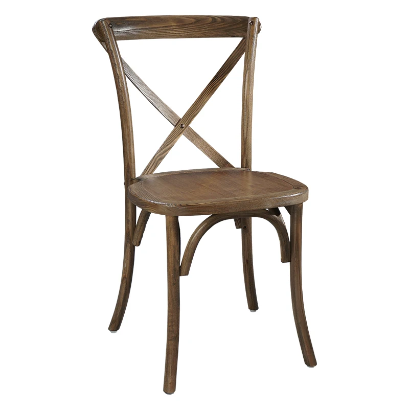 Оптовая продажа удобный стул для бистро из бука и дерева с перекрещенной спинкой в складку свадебного дома склада ресторана