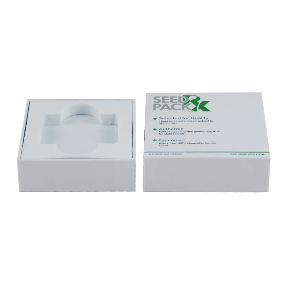 Wholesale Recyclable Rigid Plantable Paper Seed Packaging 2 piece Gift Box With blister And Eva Foam Insert
