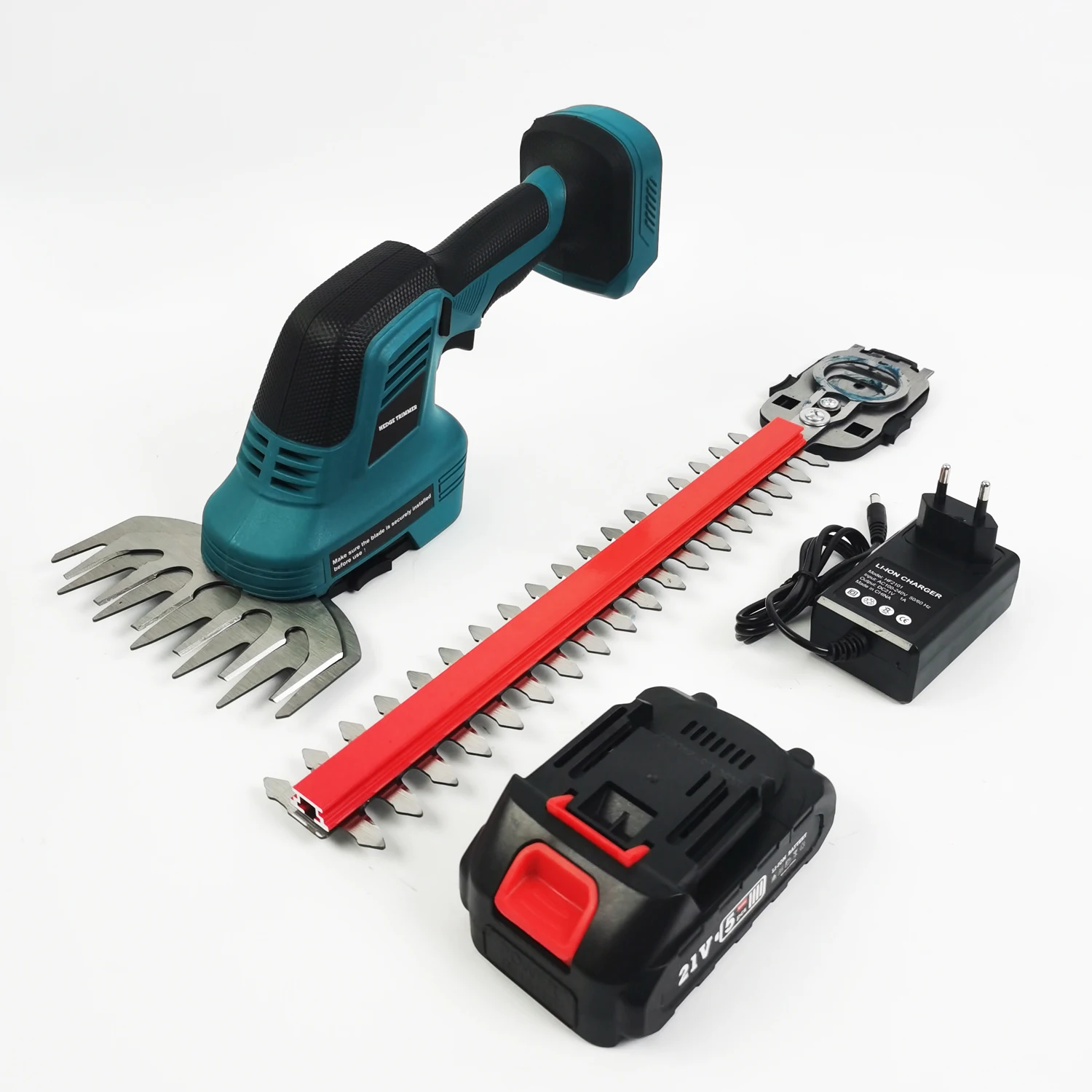 VERTAK 20V Portable Cordless Hedge Trimmer 2 in 1 Grass Shear Electric Weed Grass Cutter Shrubbery Trimmer for Garden Lawn