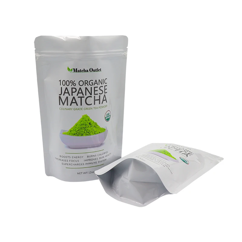 Food grade custom design green tea aluminum foil matcha packaging bag coffee powder matcha package