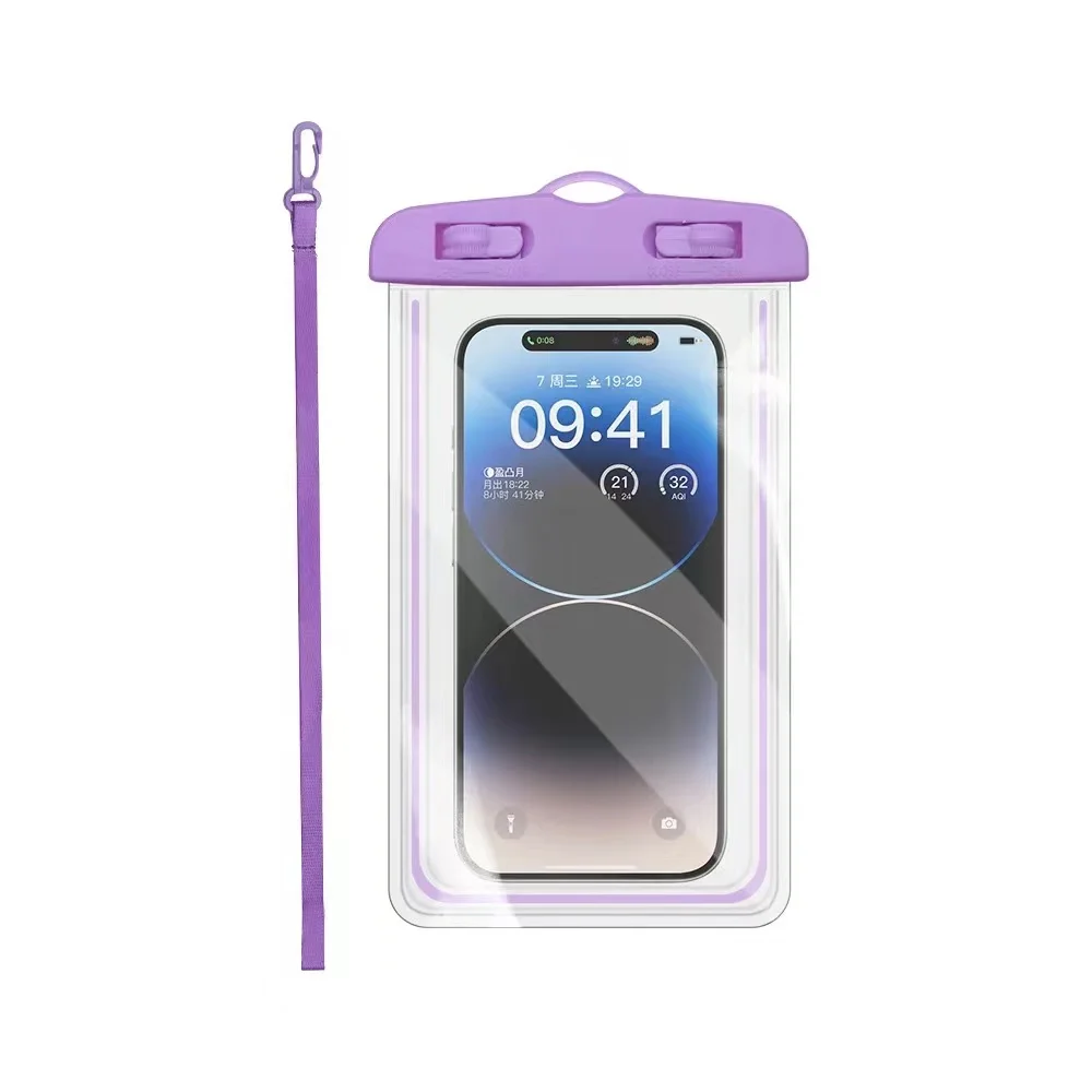 PVC Luminous frame Waterproof mobile pouch Beach Cell Phone pouch Swimming bag luminous Waterproof  Consumer Electronics bag