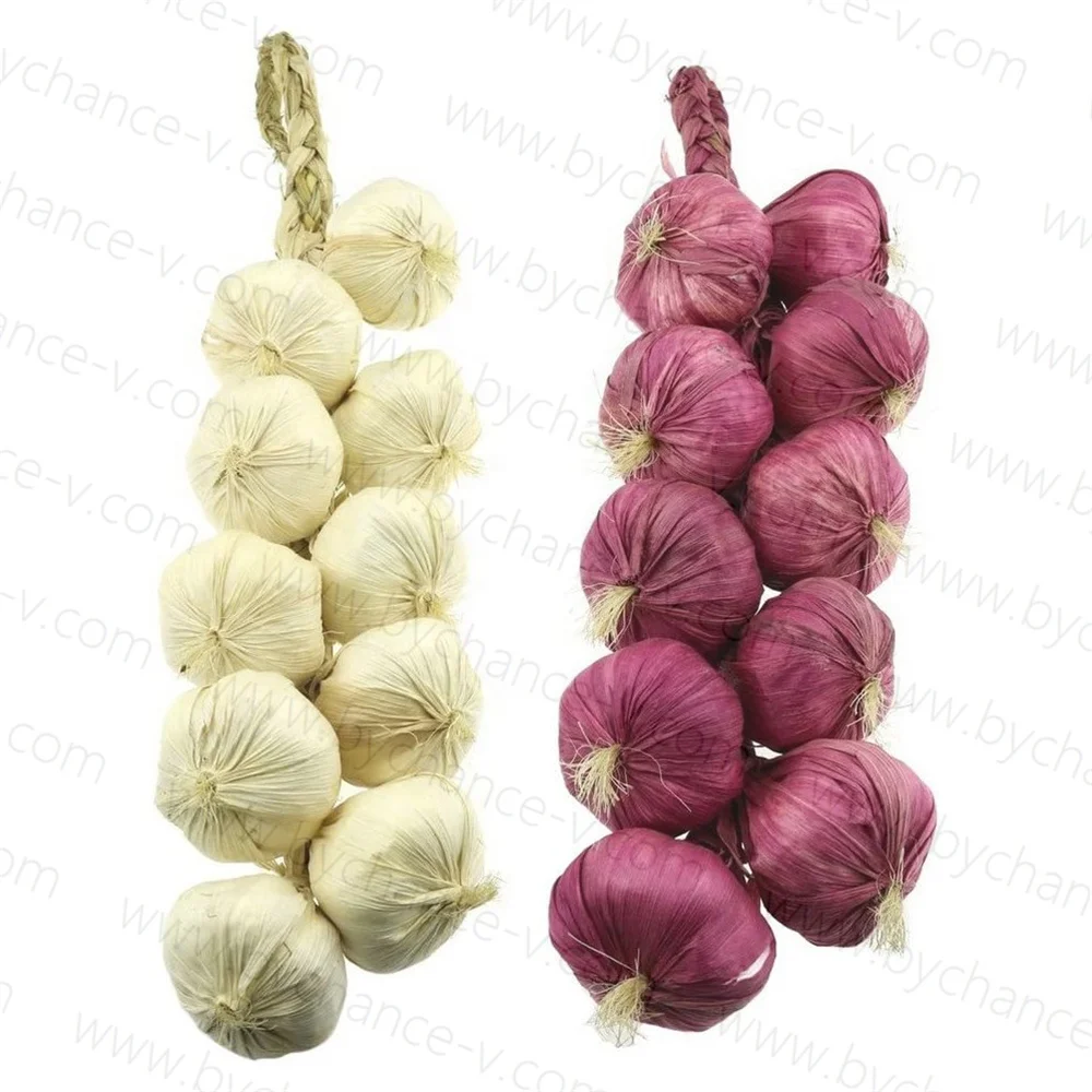 Outdoor Water Resistant Garland Artificial Garlic String Faux Vegetable for Home Party Christmas Autumn Harvest Decoration