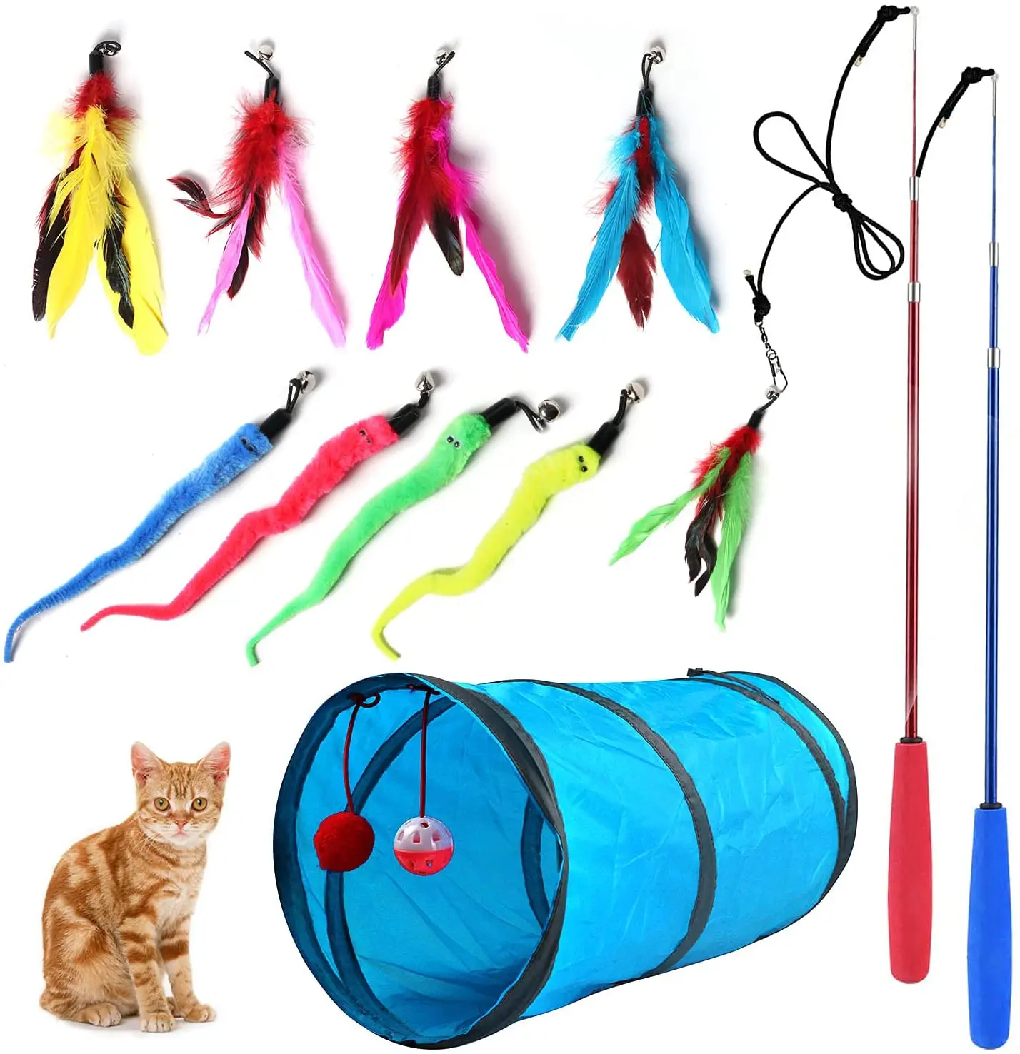 
Hot Sell New Original Custom Cat Toy 2021 New Design Interactive Cat Toy Teaser Cat Feather Teaser 