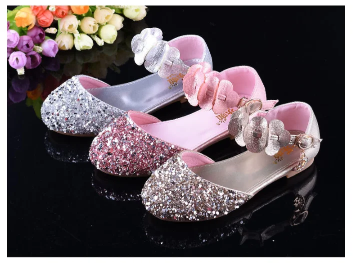 176-A1  Glitter Summer Shoes Wholesale Korean Girl Latest New Design Party Shoes For Children