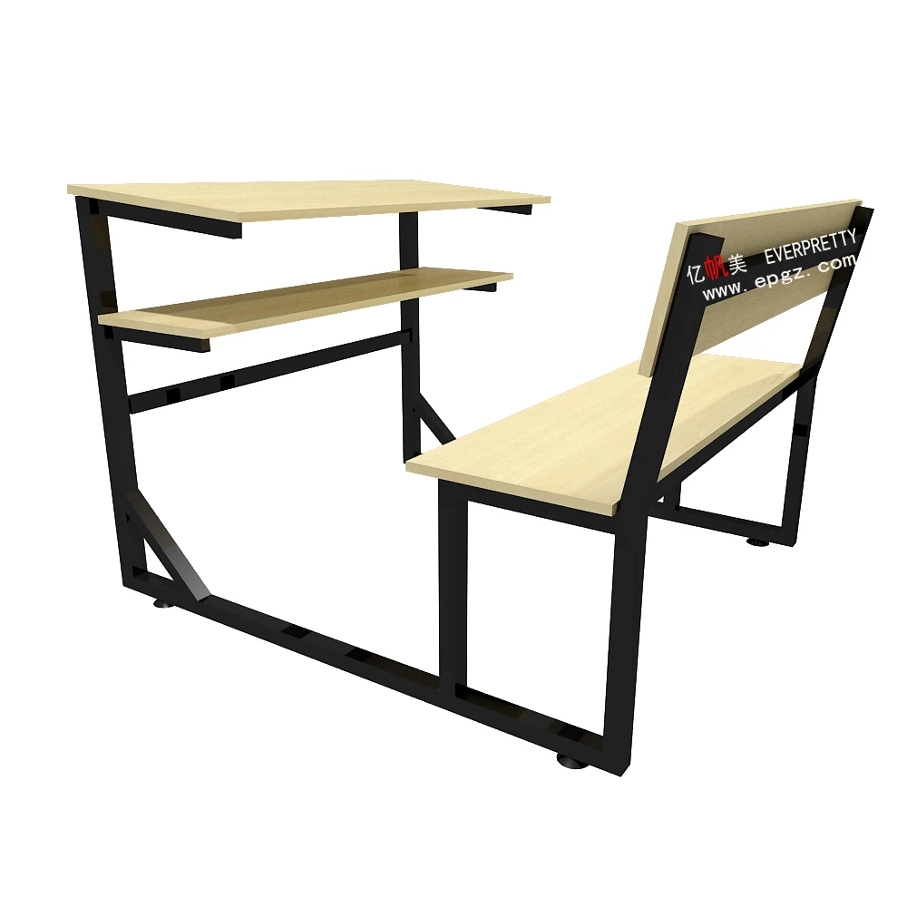 School Furniture Student Double Desk and Chair Set in Classroom