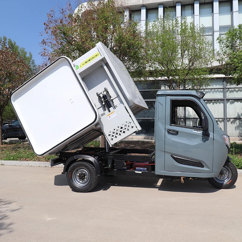 New Energy Electric Three-Wheeled Garbage Truck Transmission Side Loading Simple Driving Featuring Core Motor Gearbox