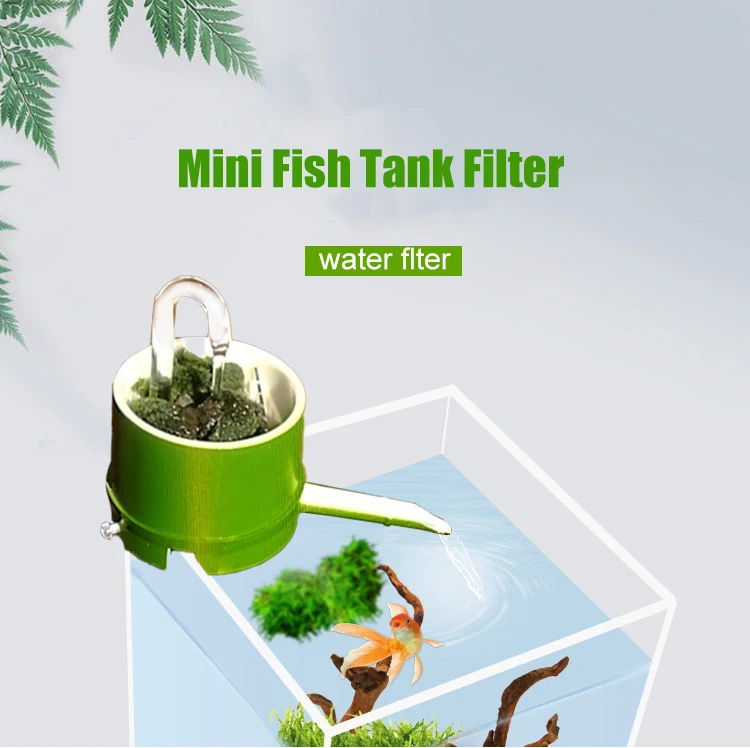 ABS Aquarium Filter Box Bamboo Tube Type Water Flow Device Small Top-mounted External 3-IN-1 Fish Tank Filter Water Purification
